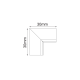 BLACK 90° CORNER FOR MINI MAGNETIC TRIMLESS TMT*MB TMT90B