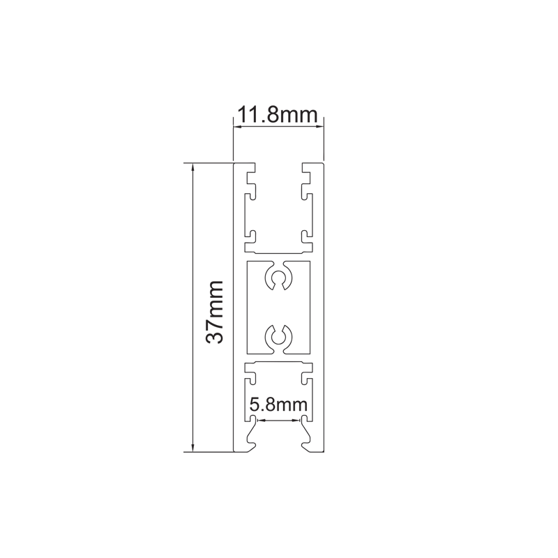 MINI MAGNETIC UP/DOWN TRACK 24V DC 2M BLACK TMUD2MB