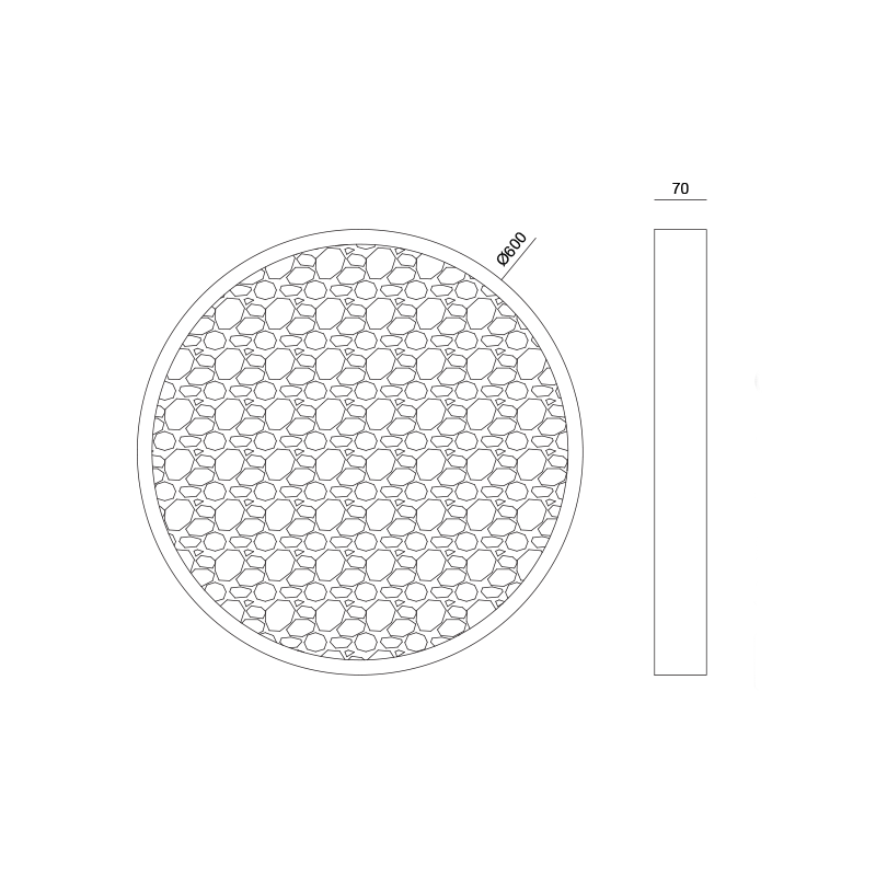 LED GYPSUM CEILING-WALL LIGHT NATURAL 32W 967Lm 3000K D600Χ70 MOND G8984LED
