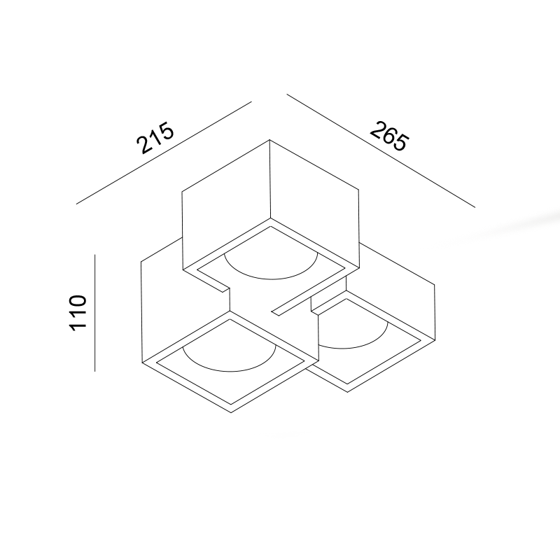 GYPSUM 3 SQUARE CEILING LIGHT NATURAL 215*165*110 GENI 3*GX53 G96023 GYPSUM 3 SQUARE CEILING LIGHT NATURAL 215*165*110 GENI 3*GX53 G96023