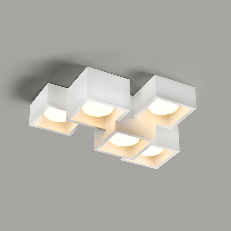 GYPSUM 5 SQUARE CEILING LIGHT NATURAL 370*270*150 GENI 5*GX53 G96025