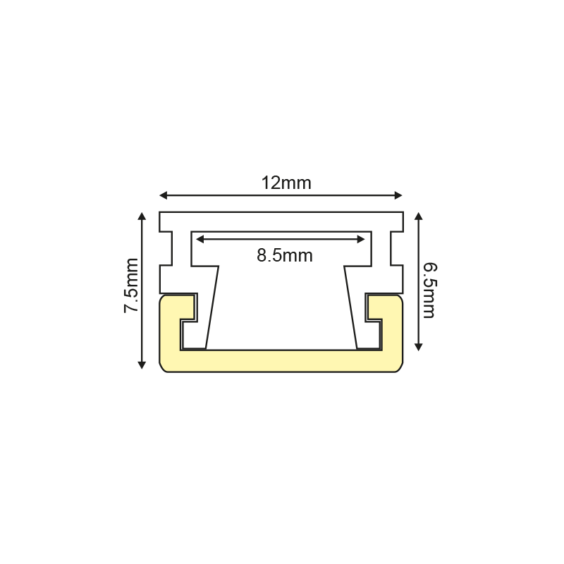 BRAEL ALUMINUM PROFILE P127U WITH OPAL PC DIFFUSER 2m/pc P127U