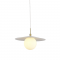 PENDANT LIGHT 1XG9 GOLD METAL WHITE PVC SHADE D100mm GLOBIE SUH12WH