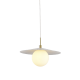 PENDANT LIGHT 1XG9 GOLD METAL WHITE PVC SHADE D100mm GLOBIE SUH12WH
