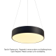 PENDANT LUMINAIRE LED 50W 4800LM CCT BLACK METAL D50XH135CM OPTIMUS HM29LEDP50BKCCT