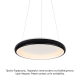 PENDANT LIGHT LED 45W DIMMER CCT 3600LM BLACK METAL D61XH8,5CM DIANA BR71LEDP61BKCCTD