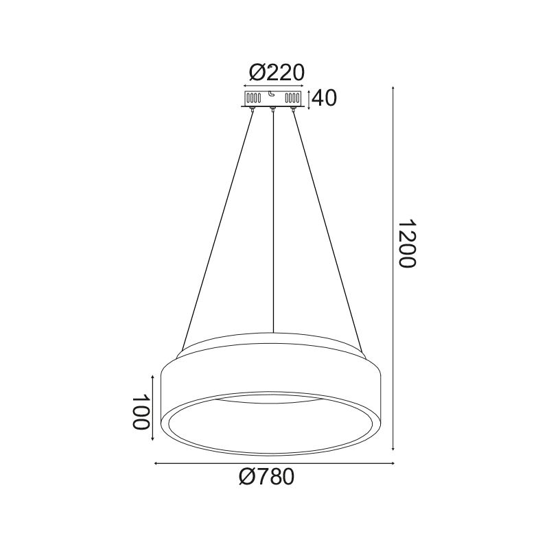PENDANT LIGHT LED 73W DIMMER CCT 5450LM WHITE METAL D78XH14CM APOLLO BR81LEDP78WHCCTD