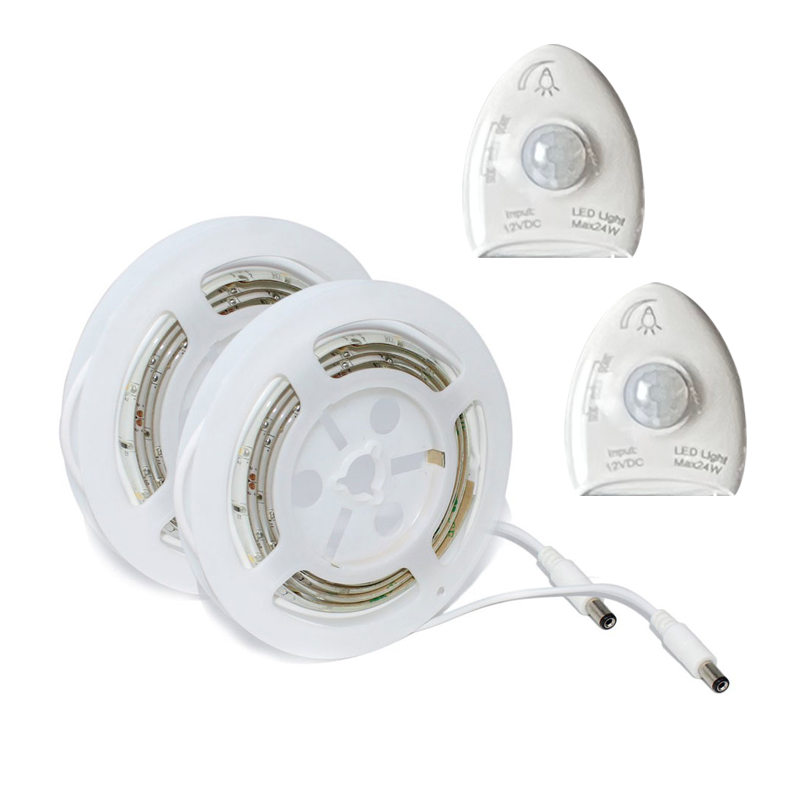 LED SMD DIMMABLE STRIP KIT 2X1.2M 2X5.8W 2X570LM IP65 NANO 3000K WITH 2 SENSORS & 12V DC PLUG DRIVER SLIPO3