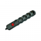 MULTISTRIP 5 SCHUKO SOCKETS BLACK WITH CHILD PROTECTION WITH SWITCH NO CABLE 16A IP20 BMS20S5B