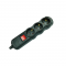 MULTISTRIP 3 SCHUKO SOCKETS BLACK WITH CHILD PROTECTION WITH  SWITCH NO CABLE 16A IP20 BMS20S3B