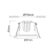 LED WHITE RECESSED DOWNLIGHT 10W 4000K 1100Lm 40° IP44 230V AC Ra80 Φ87*62MM 5YRS DOL1040