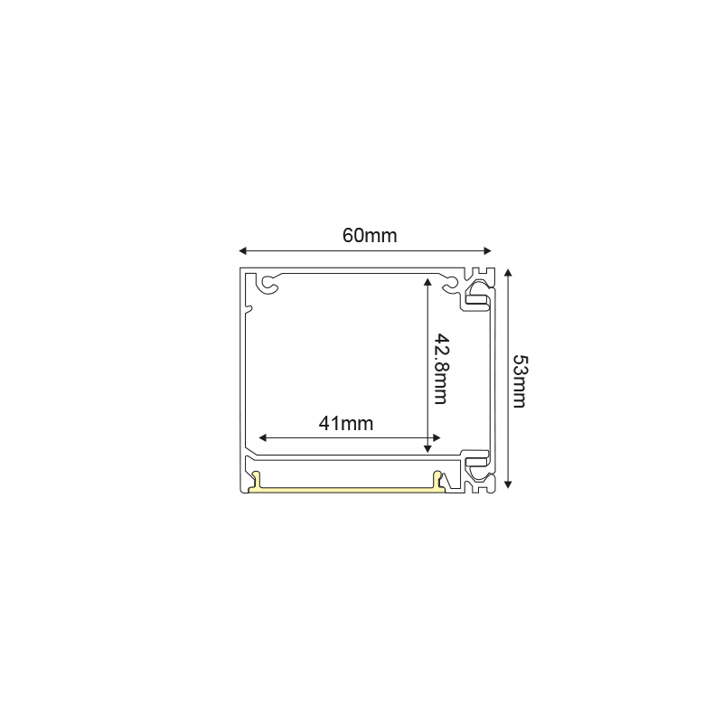 CALLA ALUMINUM PROFILE 3M/PC WITH OPAL PC DIFFUSER P51U