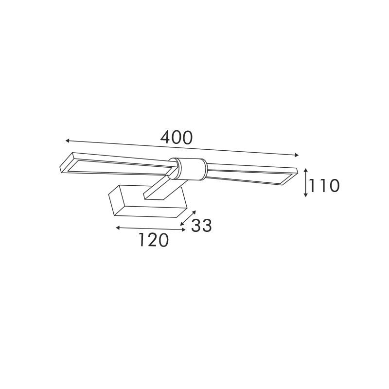 WALL MOUNTED LIGHTING LED 8W 520LM 4000K BRASS ALUMINUM 410Χ140Χ55ΜΜ PAPIGION PN1404LEDW41BR