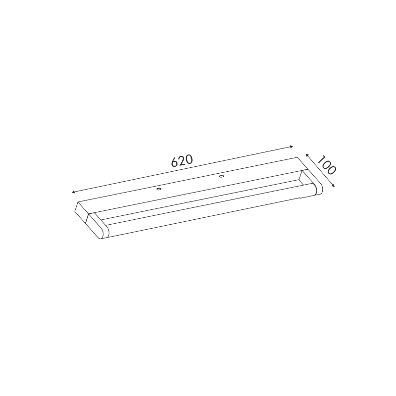 WALL MOUNTED LIGHTING LED 12W 780LM 4000K BRASS ALUMINUM 620Χ100Χ25ΜΜ BATI PN2834LED62BR