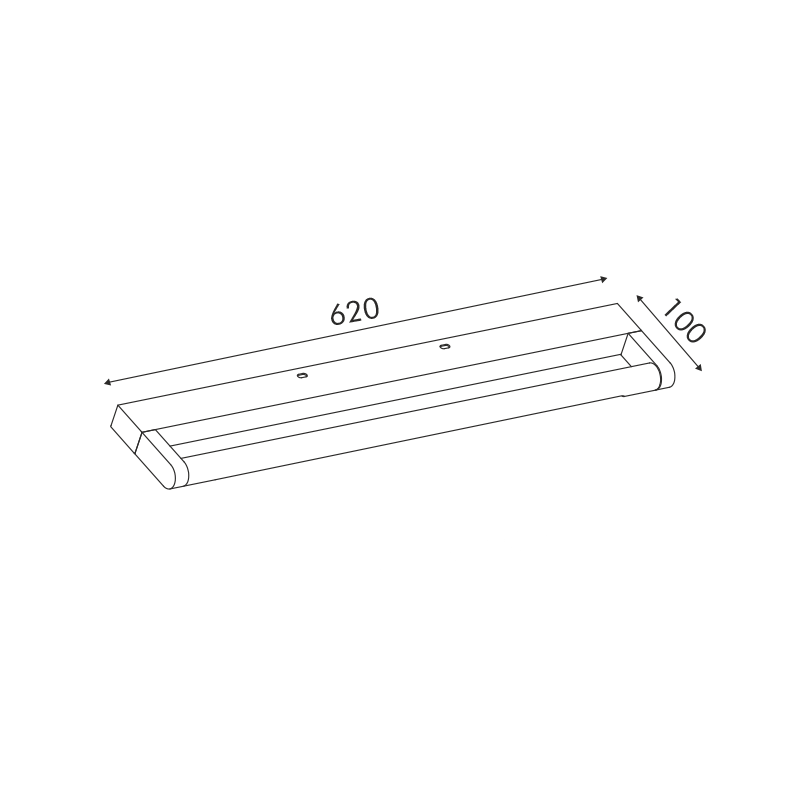WALL MOUNTED LIGHTING LED 12W 780LM 3000K CHROM ALUMINUM 620Χ100Χ25ΜΜ BATI PN283LED62CH