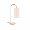 TABLE LAMP BRASS METAL BEIGE FABRIC SHADE 1ΧΕ27 L28*W18*H57cm ZORAN MT240718
