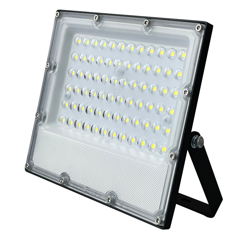 LED SMD BLACK FLOOD LUMINAIRE IP65 50W 3000K 5750Lm 100-277V AC RA80 IK08 5YRS BREATHING VALUE J5030