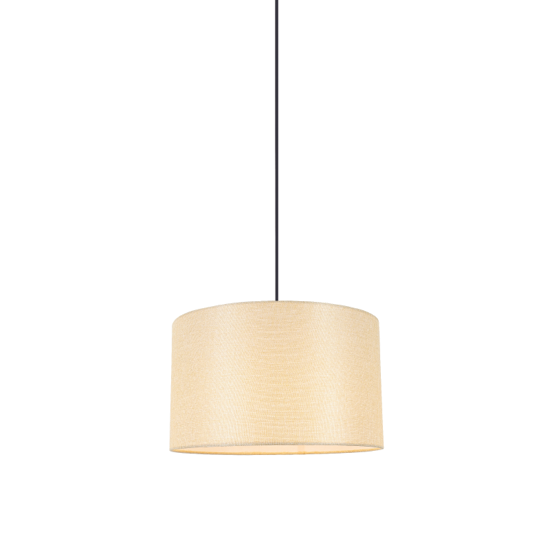 PENDANT LAMP NATURAL WOOD BEIGE FABRIC SHADE 1XΕ27 H56CM D27CM CLIFF MP21858 PENDANT LAMP NATURAL WOOD BEIGE FABRIC SHADE 1XΕ27 H56CM D27CM CLIFF MP21858