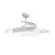 DECORATIVE WHITE CEILING FAN DC35W DIMMABLE LED DIAM132CM 3 TRANSPARENT BLADES WITH REMOTE CONTROL 2 DOWNRODS:13&25CM FANKKWH10G
