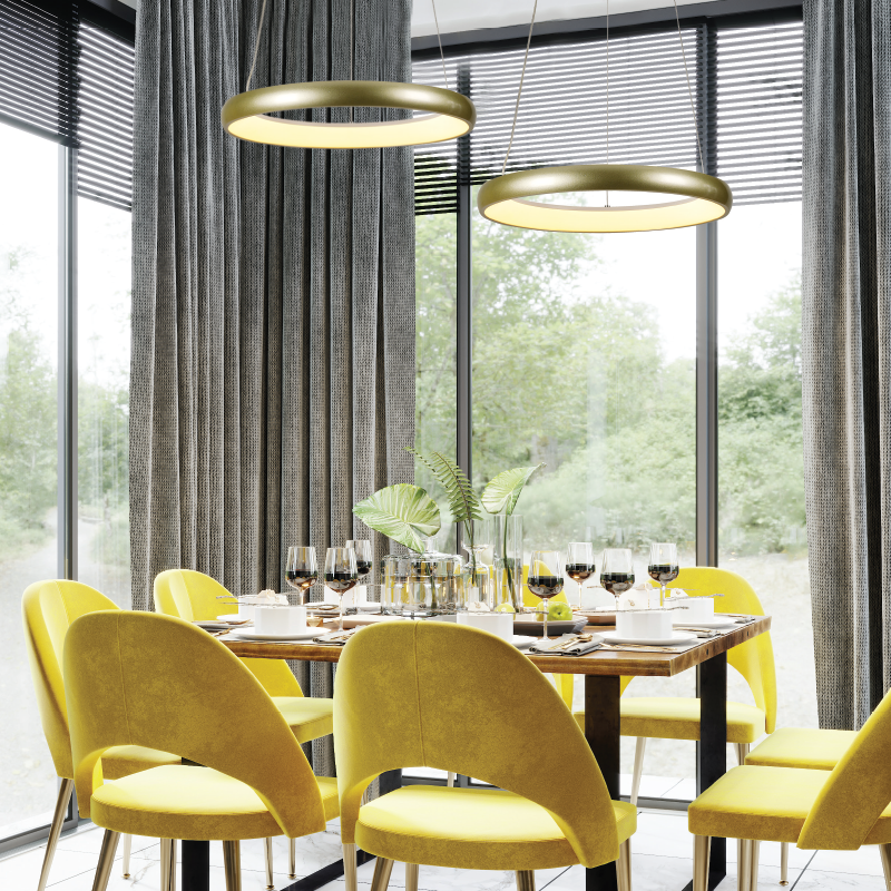 "PENDANT LUMINAIRE LED 24W 1900LM CCT IP20 GOLD METAL+ACRYLIC " HM23LEDP40GDCCT