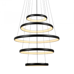 "PENDANT LUMINAIRE LED 80W 6400LM CCT IP20 BLACK METAL+ ACRYLIC " HM23LEDP5BKCCT