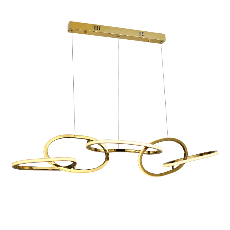 "PENDANT LUMINAIRE LED 72W 5700LM CCT IP20 GOLD STAINLESS STEEL METAL + ACRYLIC " HM88LEDP5GDCCT "PENDANT LUMINAIRE LED 72W 5700LM CCT IP20 GOLD STAINLESS STEEL METAL + ACRYLIC " HM88LEDP5GDCCT