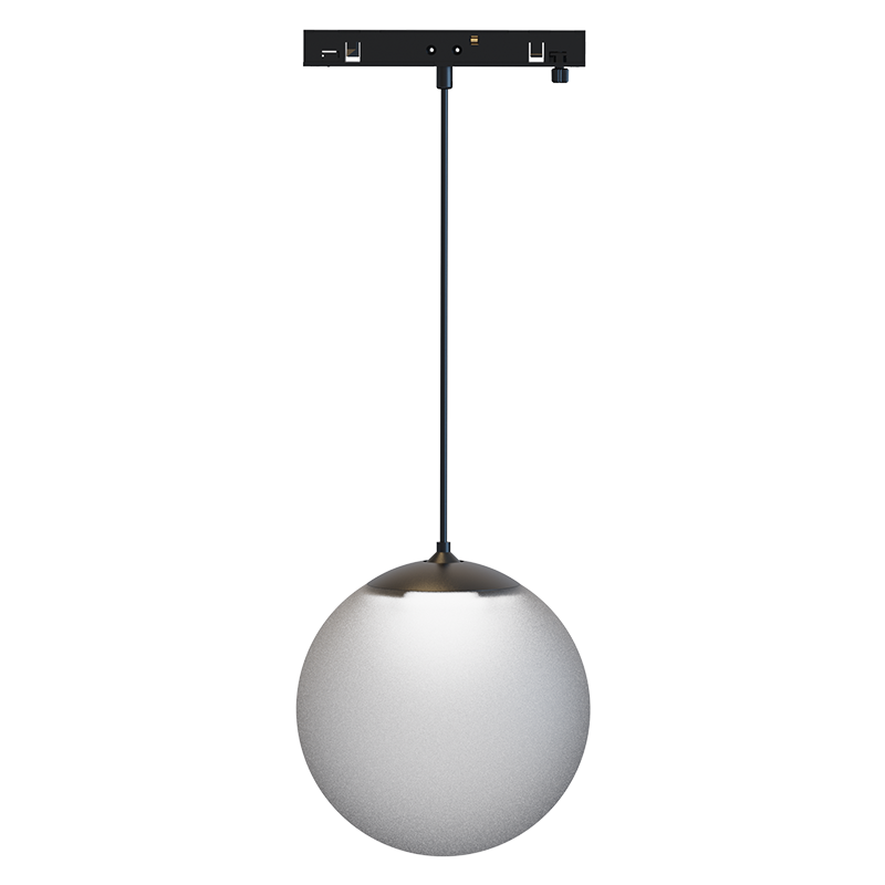 MINI BLACK MAGNETIC PENDANT LUMINAIRE 24V DC 7W 4000K 670LM 230° RA90 5 YRS Φ100Χ1000ΜΜ OPAL GLASS TOB740BP