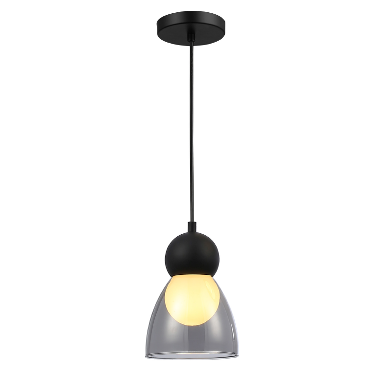 JULIETTE-PENDANT LAMP BLACK GLASS CONVENTIONAL IP20 1xE27 150xH1250mm LT1520PBK