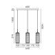 FAME-PENDANT LAMP BLACK GLASS-IRON CONVENTIONAL IP20 3xE27 L640xW100xH1420mm LT19P3BK