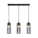 FAME-PENDANT LAMP BLACK GLASS-IRON CONVENTIONAL IP20 3xE27 L640xW100xH1420mm LT19P3BK