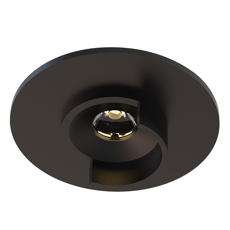 CAPI-FRONT PART 2 FOR SPOT RECESSED BLACK ALUMINUM CABINET (Φ44-Φ22.4MM)X9.6MM CAPIREC4422