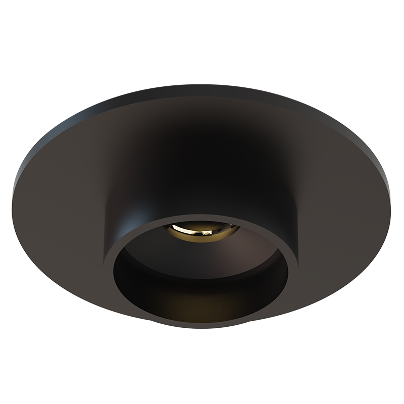 CAPI-FRONT PART 3 FOR SPOT RECESSED BLACK ALUMINUM CABINET (Φ44-Φ22.4MM)X9.6MM CAPIREC4422F