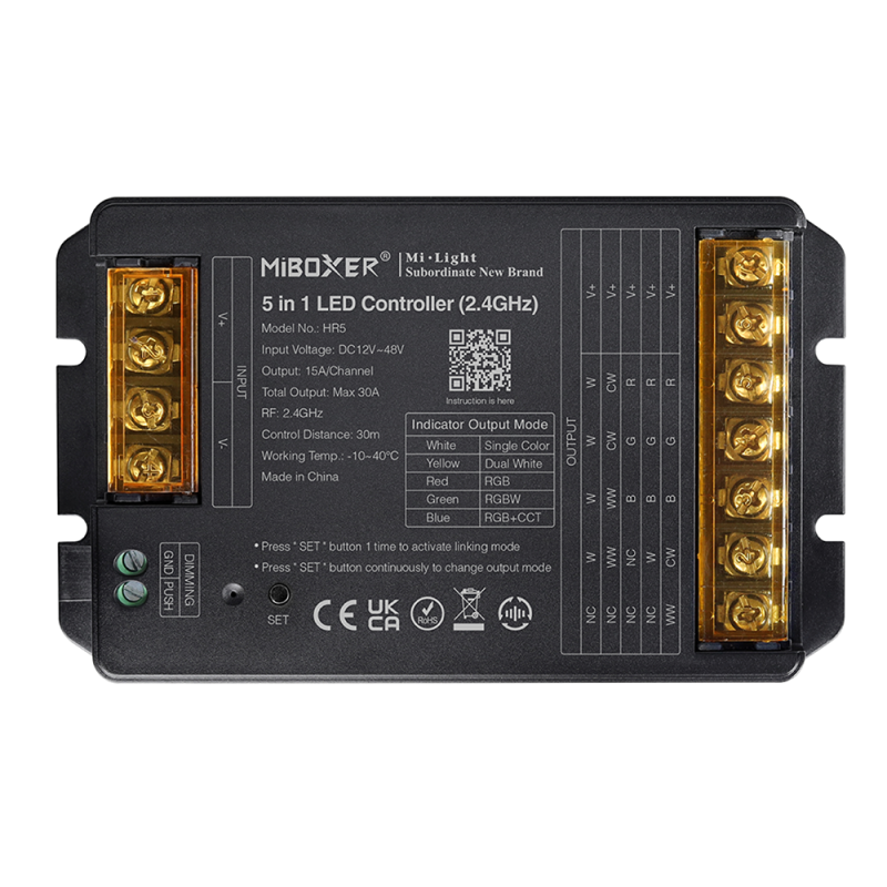 LED CONTROLLER 2,4GHz 5 IN 1,TOTAL OUTPUT MAX 30A A-HR5