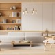 OASIS-PENDANT LAMP*6 SAND WHITE ALUMINIUM LED COB 43W CCT 2150LM IP20 606X606X1500MM CN6P43PGWCCT