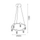 OASIS-PENDANT LAMP*6 SAND WHITE ALUMINIUM LED COB 43W CCT 2150LM IP20 606X606X1500MM CN6P43PGWCCT