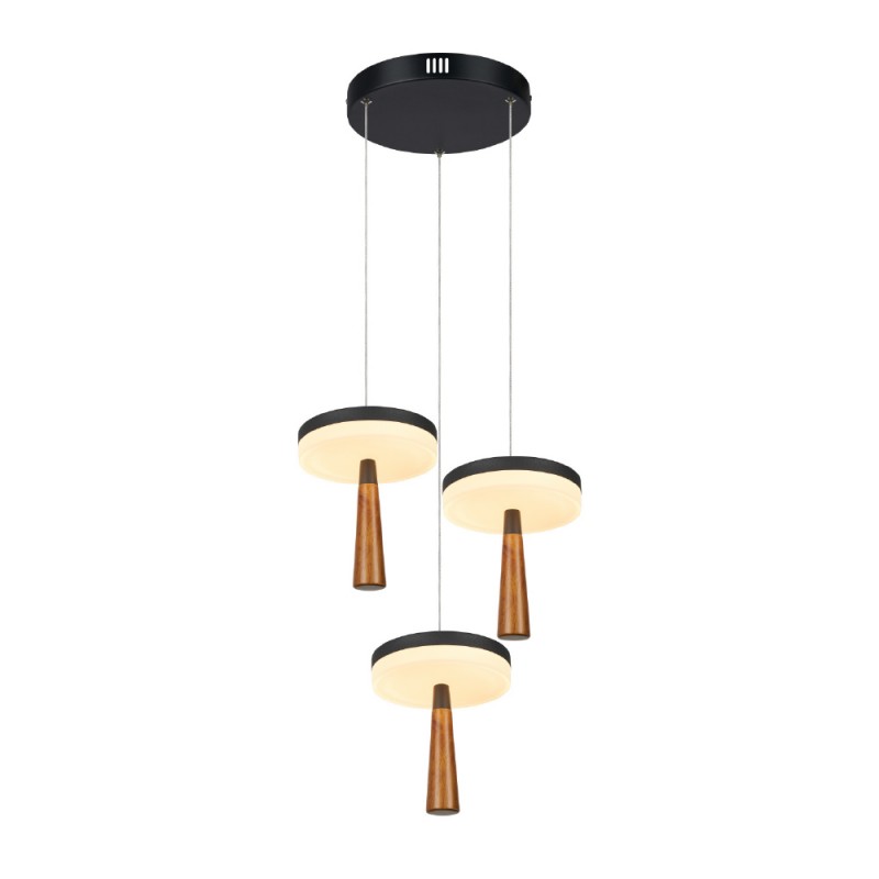 ASIAN-PENDANT LAMP*3 SAND BLACK ALUMINIUM LED SMD 32W CCT 2080LM IP20 385X1500MM CN3P32WBKCCT