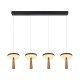 ASIAN-PENDANT LAMP*4 SAND BLACK ALUMINIUM LED SMD 42W CCT 2730LM IP20 965X164X1500MM CN4P42WBKCCT