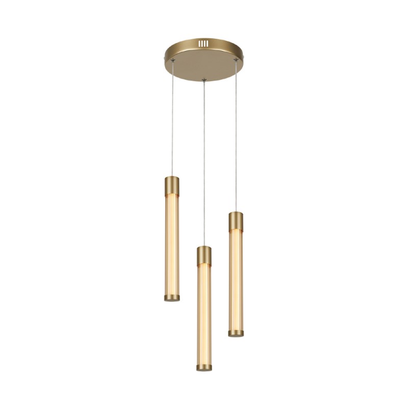 CANDELERA-PENDANT LAMP*3 GOLD ALUMINIUM LED SMD 21W CCT 1470LM IP20 265X1500MM CN3P21GCCT