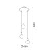 MARBELLA-PENDANT LAMP*3 SAND BLACK ALUMINIUM LED SMD 33W CCT 2145LM 440X440X1500MM CN3PMBKCCT