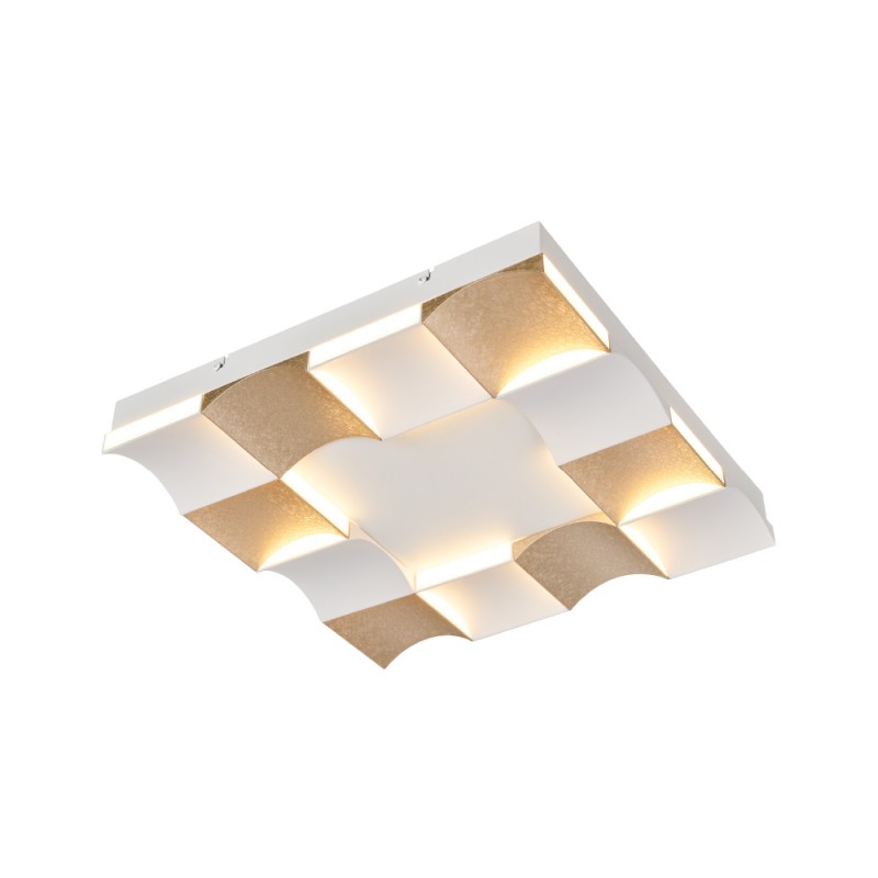 CHESSY-CEILING LAMP GOLD SAND WHITE ALUMINIUM LED SMD 63W CCT 3150LM IP20 422X422X55MM CNC63GWCCT