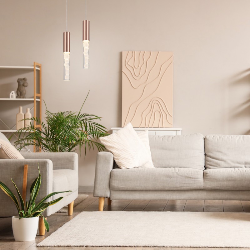 OASIS-PENDANT LAMP BRONZE ALUMINIUM LED COB 7W CCT 350LM IP20 50X50X1500MM CNP7PBRCCT