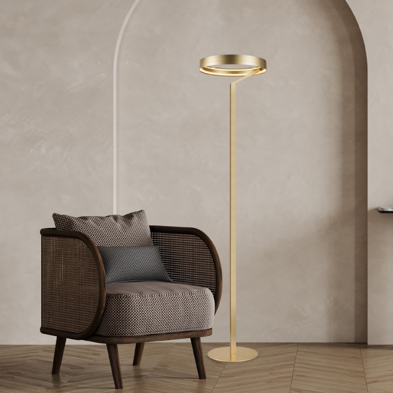 ROLLIE-FLOOR LAMP PAINTING GOLD ALUMINIUM  LED SMD 43W DIMMABLE 2700K 2150LM IP20 385X1700MM CNF43GDIM