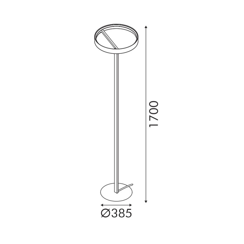 ROLLIE-FLOOR LAMP PAINTING GOLD ALUMINIUM  LED SMD 43W DIMMABLE 2700K 2150LM IP20 385X1700MM CNF43GDIM