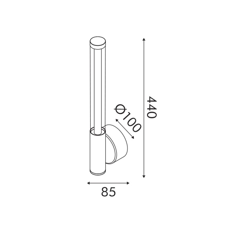 CANDELERA-WALL LAMP PAINING GOLD ALUMINIUM LED SMD 7W CCT 490LM IP20 100X85XH440MM CNDW7GCCT