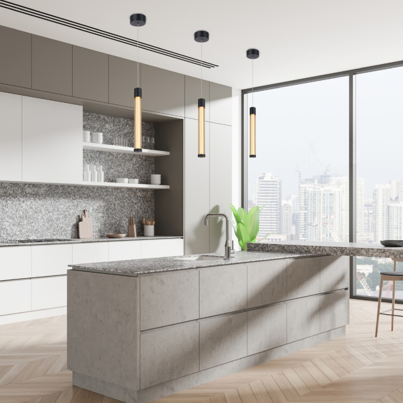 CANDELERA-PENDANT LAMP SAND BLACK ALUMINIUM LED SMD 7W CCT 490LM IP20 85X1500MM CNP7BKCCT