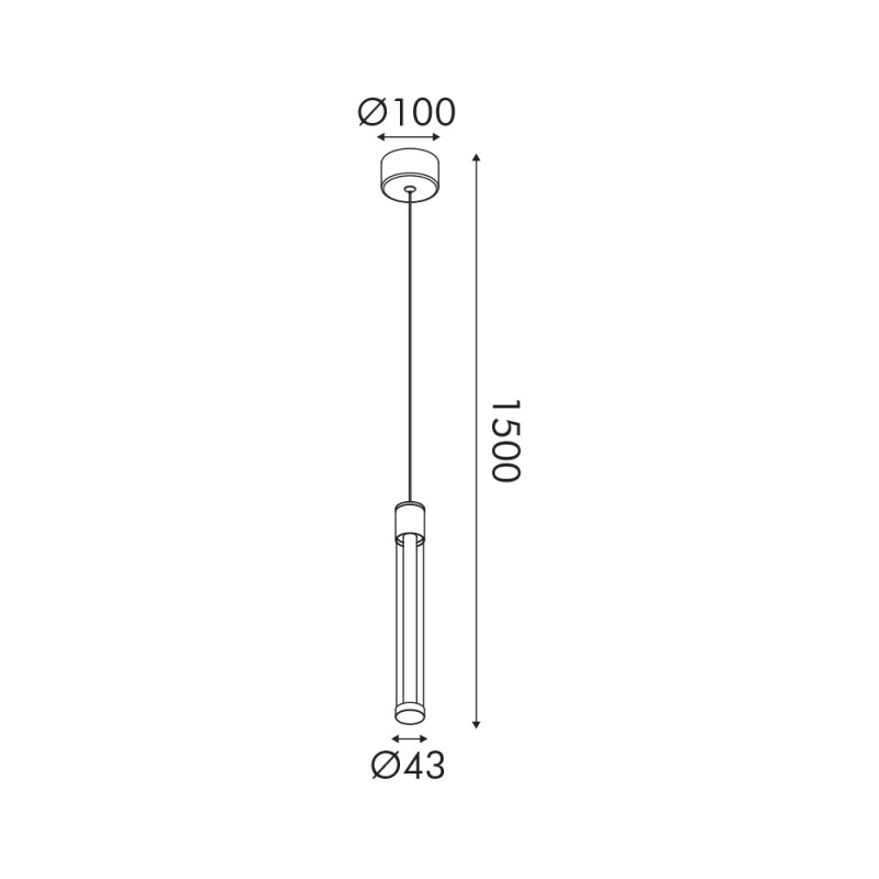 CANDELERA-PENDANT LAMP GOLD ALUMINIUM LED SMD 7W CCT 490LM IP20 85X1500MM CNP7GCCT