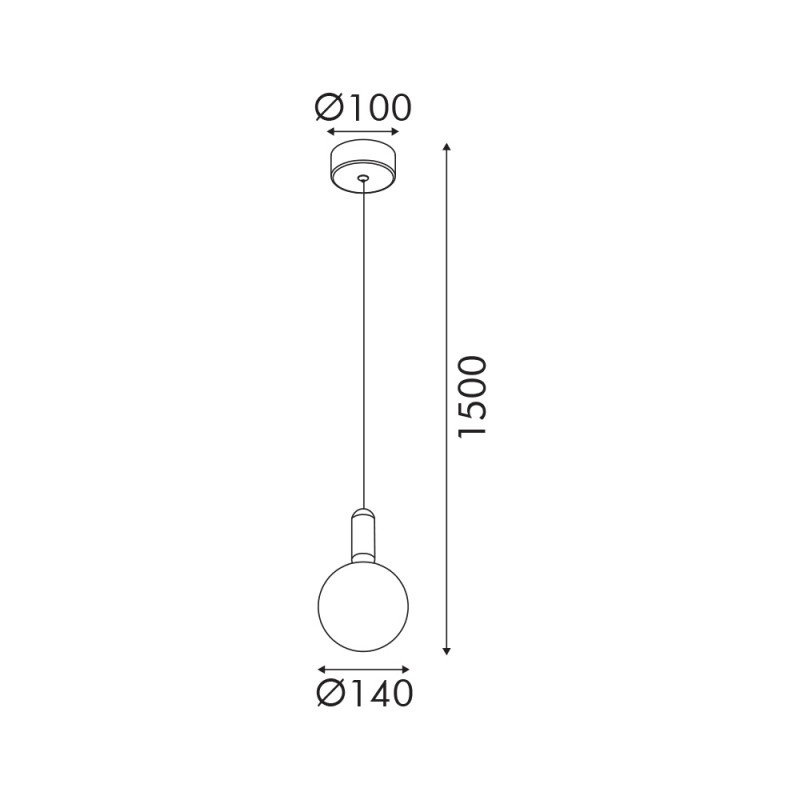 MARBELLA-PENDANT LAMP SAND BLACK ALUMINIUM LED SMD 11W CCT 715LM IP20 140X140X1500MM CNP11MBKCCT