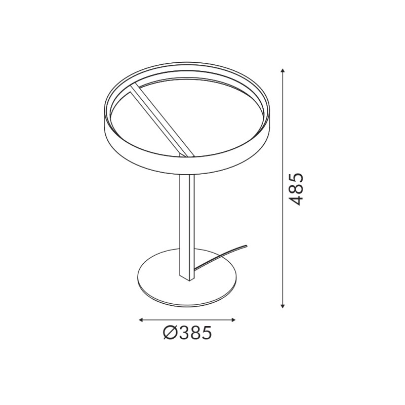 ROLLIE-TABLE LAMP GOLD ALUMINIUM LED SMD 29W DIMMABLE 2700K 1450LM IP20 385X485MM CNT29GDIM