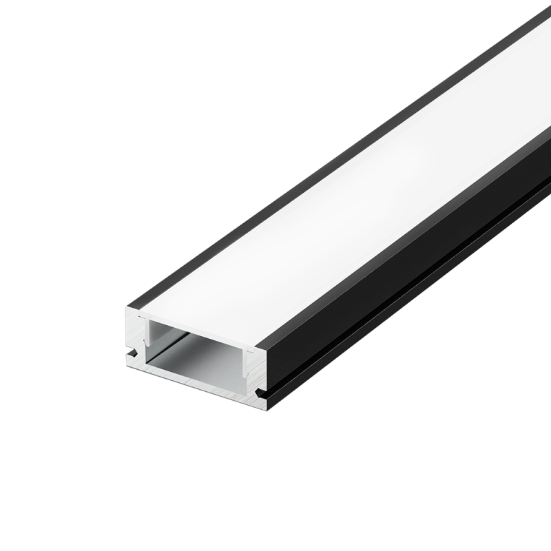 MINI ALUMINIUM PROFILE BLACK CEILING/WALL WITH OPAL DIFFUSER 2m/pc P109B100M MINI ALUMINIUM PROFILE BLACK CEILING/WALL WITH OPAL DIFFUSER 2m/pc P109B100M