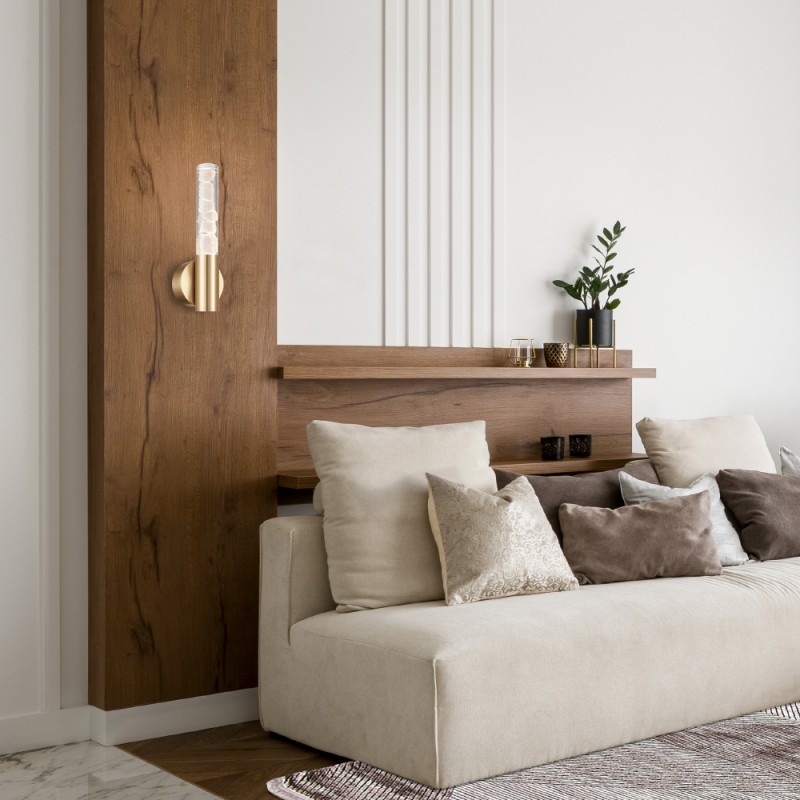 OASIS-WALL LAMP  BRASS GOLD ALUMINIUM LED COB 7W CCT 350LM IP20 100X88X306MM CNW7PGCCT